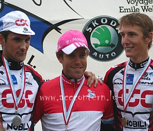 Drei Fahrer des ACC Contern auf dem Siegerpodest der Nationalen Meisterschaften 2006: Frank Schleck, Kim Kirchen, Andy Schleck